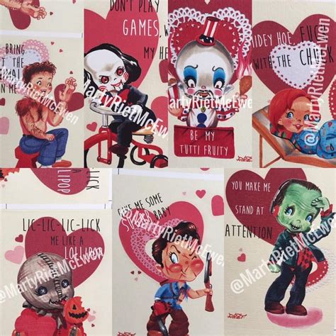 image  set  horror valentine cards valentines art funny