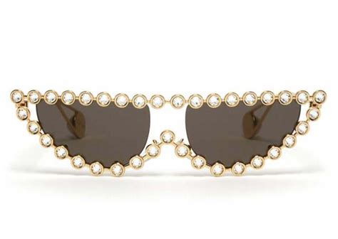 gucci hollywood forever crystal embellished cat eye metal sunglasses