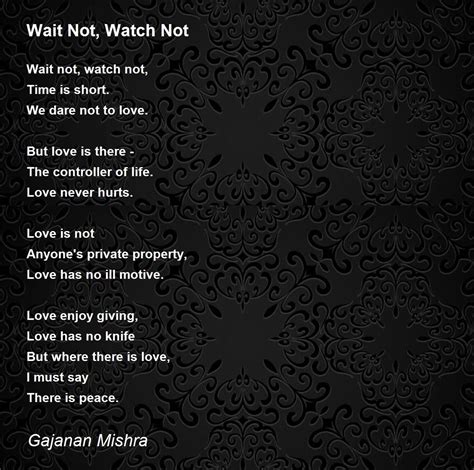 wait     gajanan mishra wait    poem