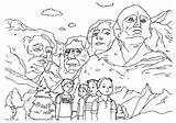 Coloring Pages Rushmore Presidents Children Mt Kids sketch template