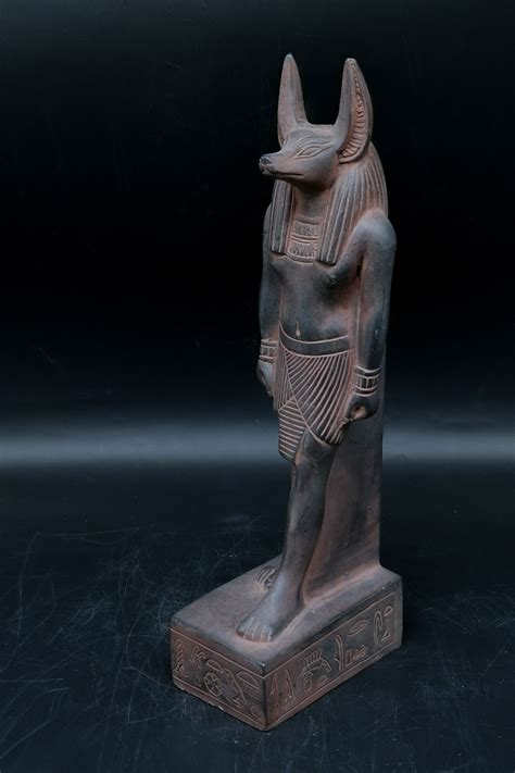 unique statue  ancient egyptian god anubis dark stone  etsy
