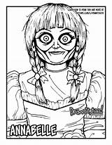 Annabelle Conjuring Coloringhome Pict Creepy sketch template