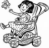 Coloring Stroller Girl Little Her Baby Drawing Printable Pages Girls Categories Getdrawings sketch template