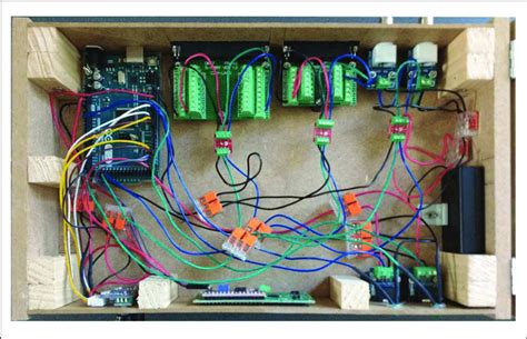 overhead view   device showcasing  internal wiring     scientific