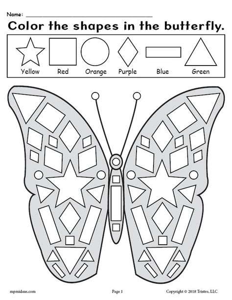 printable butterfly shapes coloring pages supplyme