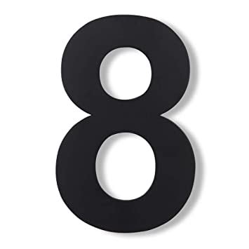 mellewell modern floating house numbers large   stainless steel   black number