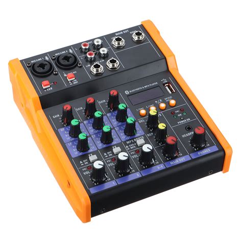 channel bluetooth dj mic audio mixer  studio audio mixing console
