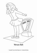 Coloring Veruca Chocolate Pages Salt Colouring Factory Wonka Willy Charlie Dahl Roald Oompa Loompa Sheets Characters Activityvillage Violet Drawing Beauregarde sketch template