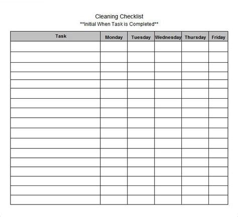 blank list template   checklist template ms word