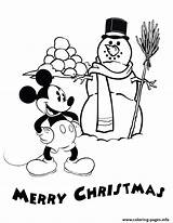 Coloring Snowman Disney Mickey Pages Printable sketch template