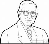 Truman Harry Outline Clipart President Presidents American Clipground Size sketch template