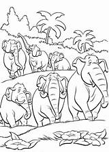 Coloring Pages Jungle Herd Elephants Book Disney Dschungelbuch Malvorlagen Pinnwand Auswählen Ausmalen sketch template