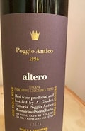 Image result for Poggio Antico Altero Vino da Tavola. Size: 120 x 185. Source: www.vivino.com