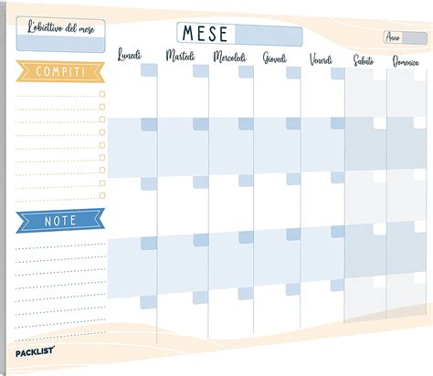 packlist planner mensile scrivania planning mensile da tavolo  agenda mensile  flogi