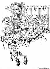 Gothic Coloring Pages Fairy Anime Printable Devil Adult Adults Print Loli Sketch Angel Colouring Drawings Color Deviantart Goth Rocks Popular sketch template