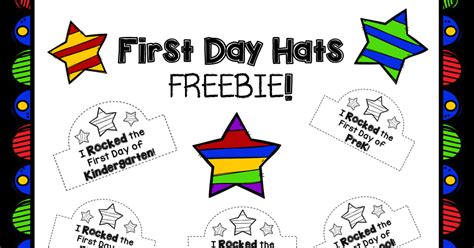colors  kindergarten  day hats freebie