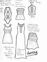 Technical Drawings Fashion Sketches Flats Flat Shirring Gathers Garments Different Illustration Felt Designer Drawing Details Dress Tip Croquis Templates Smocking sketch template