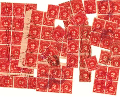 vintage postage due stamps   red stamps etsy