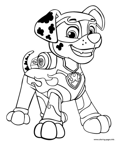print paw patrol mighty pups marshal  boys coloring pages paw