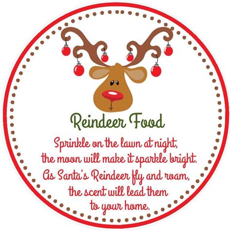 reindeer food tags printable file instant  etsy magic