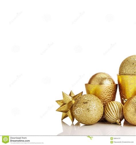 gold christmas decorations stock image image  christmas