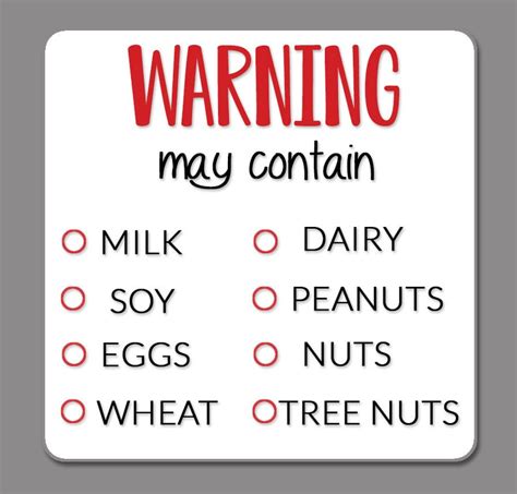 printable food allergy labels