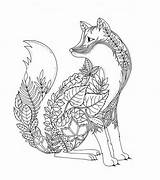 Fox Coloring Pages Adults Printable Books Adult Mandala Forest Colouring Choose Board sketch template