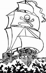 Pirate Ship Galleon Raging Ocean Coloring Big sketch template