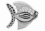 Fish Animals Zentangle Step Olivier Coloring Pages Adults Nature sketch template