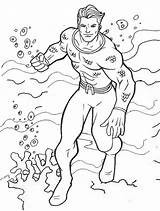 Aquaman Coloring Kids Fun sketch template