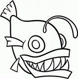 Fish Coloring Outline Pages Angler Monster Draw Color Drawing Getcolorings Sharp Teeth Clipartmag Getdrawings Printable Luna sketch template
