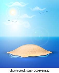 vector realistic sand island ocean sea stock vector royalty