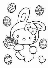 Easter Kitty Coloring Bunny Hello Pages Rabbit Supercoloring Printable Drawing Colouring Color Print Kids Cat Sheets Happy Anime Cartoon Eggs sketch template