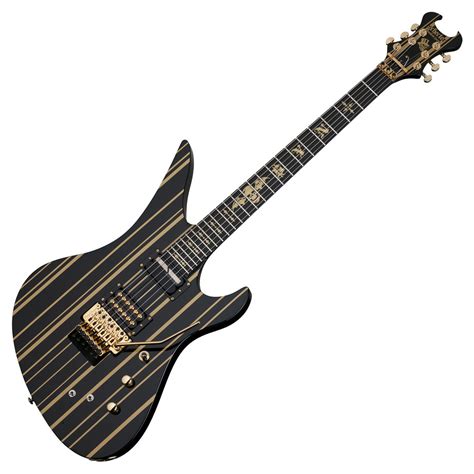 schecter synyster custom  gitara elektryczna czarny  zlote paski  stock na gearmusiccom