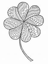 Zentangle Clover Coloring4free sketch template