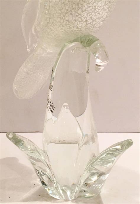Italian Formia Vetri Murano Glass Perching Bird Tall Sculpture For Sale