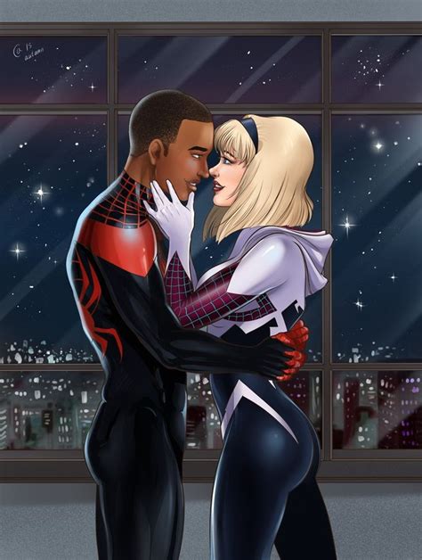 pin by banana bread on gwen x miles marvel couples spider gwen