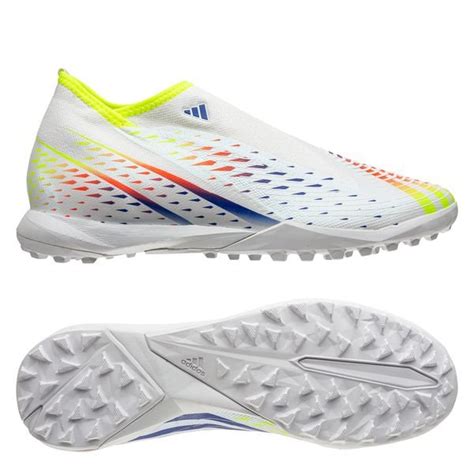 adidas predator edge  laceless tf al rihla footwear whitesolar yellowpower blue www