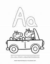 Alphabet Peppa Tracing Traceable Tulamama Worksheets Lowercase Sheets sketch template