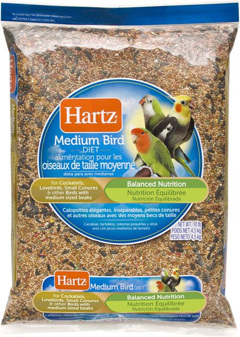 hartz bird diet  cockatiels lovebirds small conures bird food  lb bag chewycom