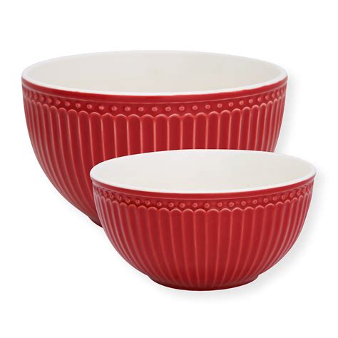 serving bowl alice red two sizes greengate