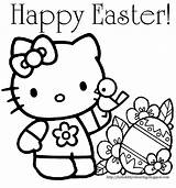 Kitty Easter Coloring Hello Happy sketch template