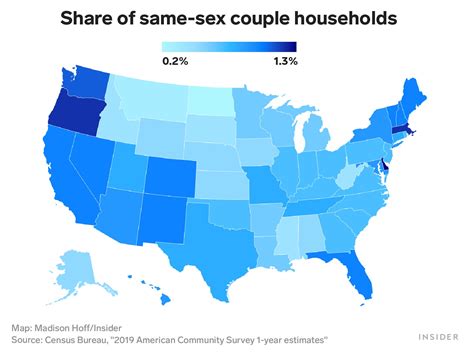 This Map Shows How Many Same Sex Couple Families Live In Each State