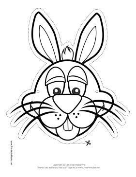 printable bunny mask  color mask bunny mask paper cards bunny