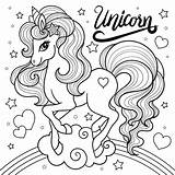 Unicorno Colorare Disegni Unicornio Coloring Dibujos Arcobaleno Piccolo Gratuitamente Volante Cuori sketch template