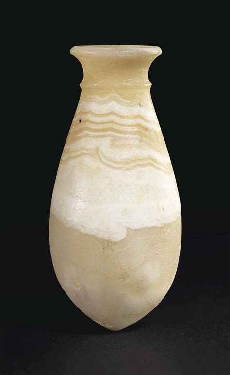 egyptian banded alabaster jar  kingdom  dynasty circa