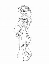 Princess Coloring Pages Disney Jasmine Baby Printable Cartoon Giselle Colouring Drawing Color Kids Princesses Princes Book Character Sheet Di Print sketch template