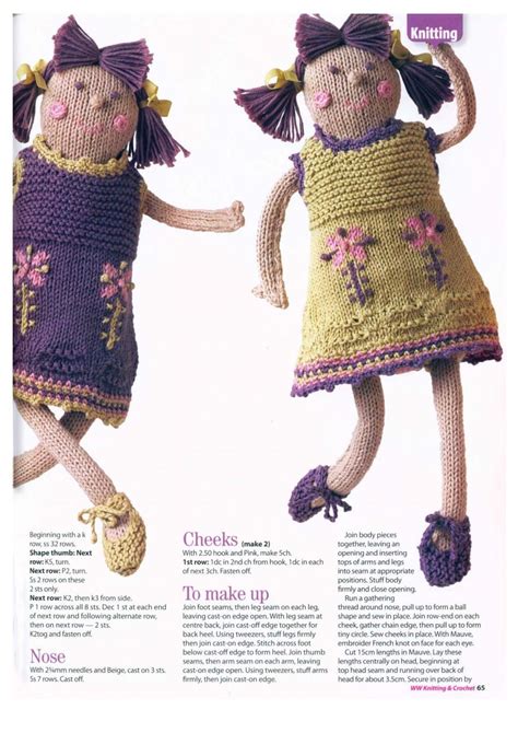 doll knitting pattern  knitting patterns knitted toys knitting
