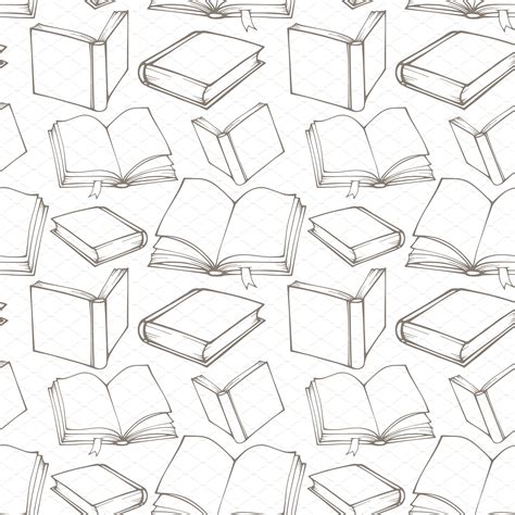 books seamless pattern graphic patterns creative market