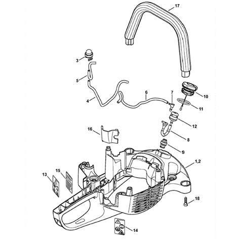 stihl hs  hs  petrol hedgtrimmers hs parts diagram handle housing